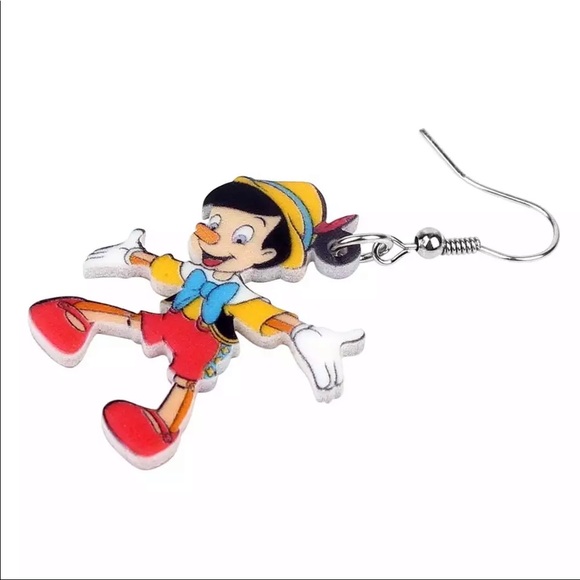 ACRYLIC EARRINGS:PINOCCHIO DANGLE EARRINGS - Picture 2 of 5